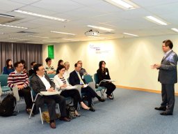 Mr Yuen, Assistant Manager of Hong Kong Post briefing the ITP delegation 1